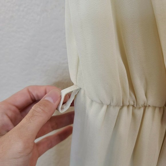 Miss Avenue Dress Womens Small Ivory Chiffon Maxi Layered Flowy Lightweight - Picture 5 of 12